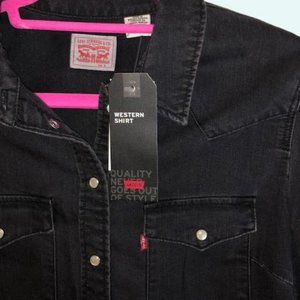 Levi's western black fringe women's top (size S)